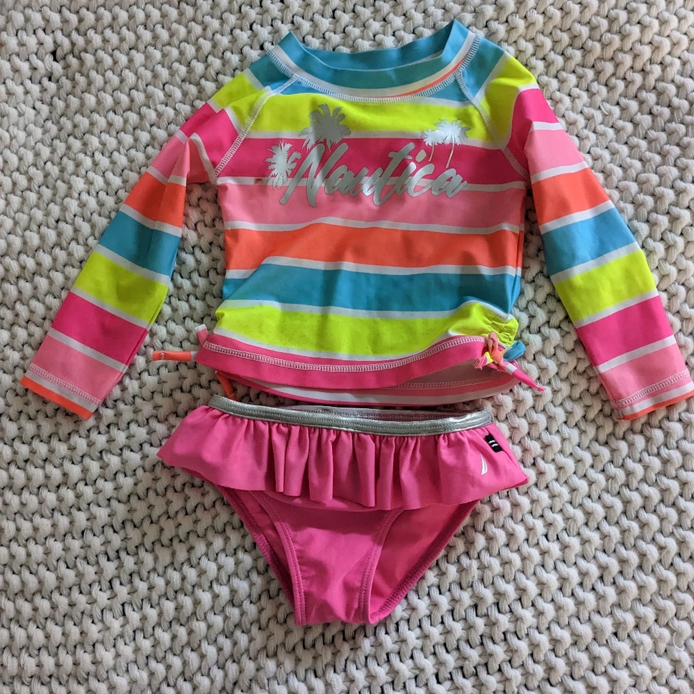 Baby girl 2 piece swimsuit, 18 mos